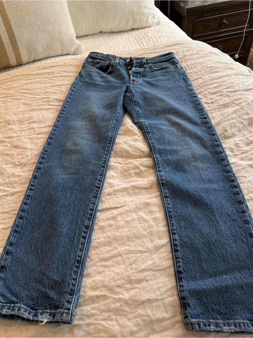 Levi's Straight Leg Jeans in Medium Blue Denim